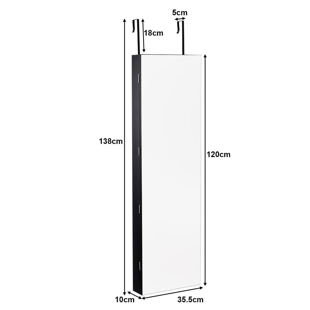 Northio Schmuckschrank Wandspiegel mit LED Beleuchtung Spiegelschrank  