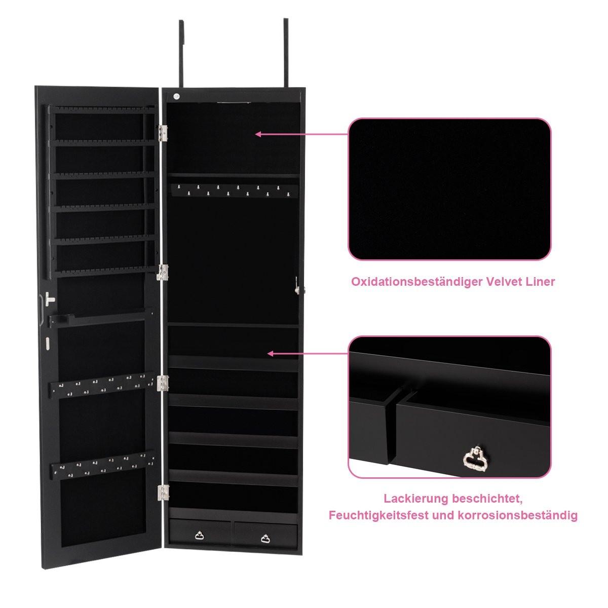 Northio Schmuckschrank Wandspiegel mit LED Beleuchtung Spiegelschrank  