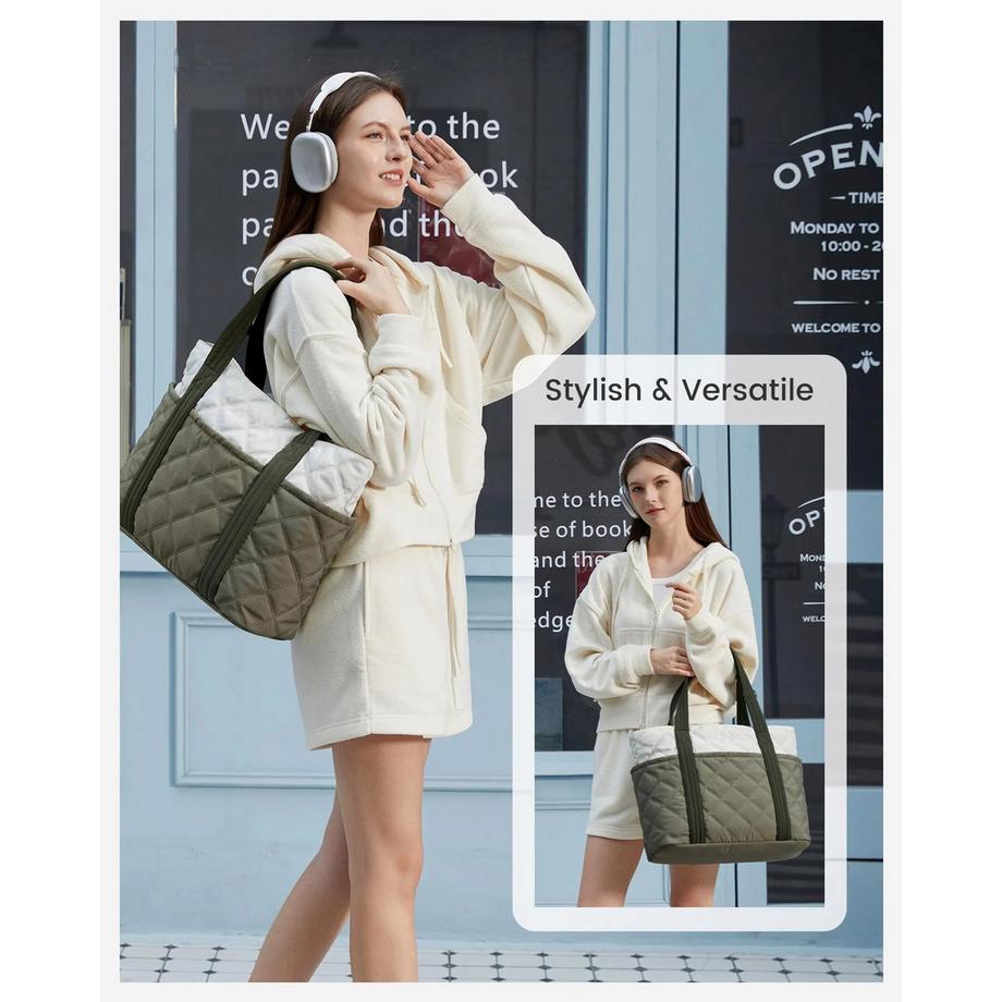 Only-bags.store Sac cabas matelassé avec pochette amovible  