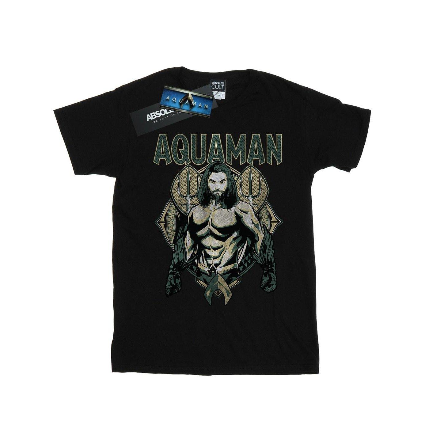 Image of Aquaman Scales Tshirt Damen Schwarz 3XL