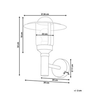 Beliani Lampe murale pour l'extérieur en Aluminium Moderne TIZU  