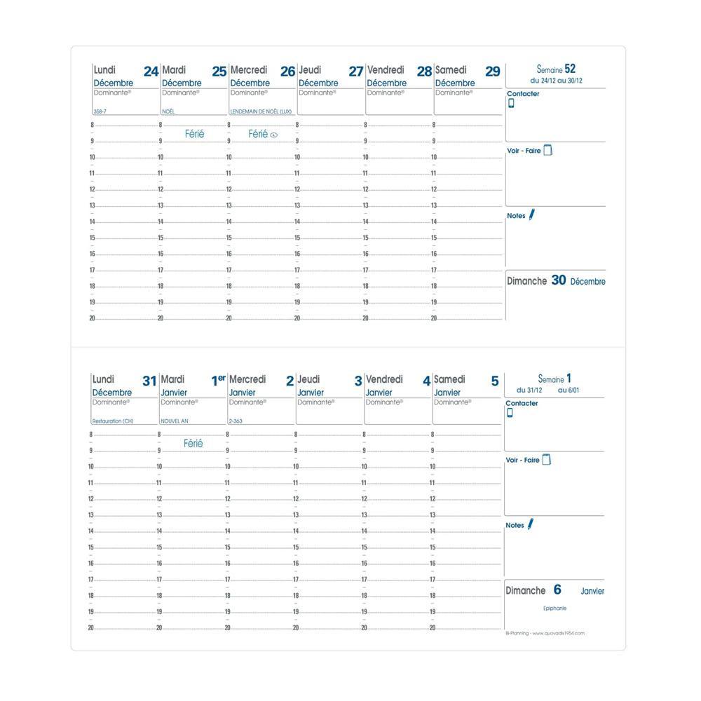 QUO-VADIS Agenda 2025 Bi-Planning - Bi-settimanale - Francese - Impala - Blu - 12 mesi da gennaio a dicembre - Carta Clairefontaine Bianca  