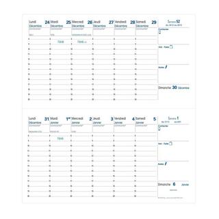 QUO-VADIS Agenda 2025 Bi-Planning - Quinzainier - Français - Impala - Bleu - 12 mois de janvier à décembre - Papier Clairefontaine blanc  