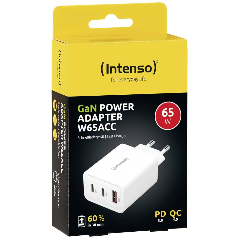 Intenso  W65ACC GaN USB-Ladegerät 65 W Innenbereich Ausgangsstrom (max.) 3.25 A Anzahl Ausgänge: 3 x USB-A, USB- 