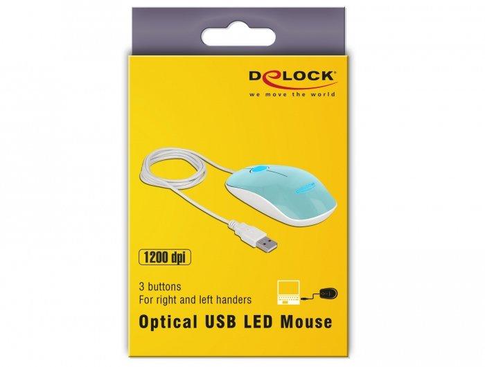 DeLock  12538 mouse Ambidestro USB tipo A Ottico 1200 DPI 