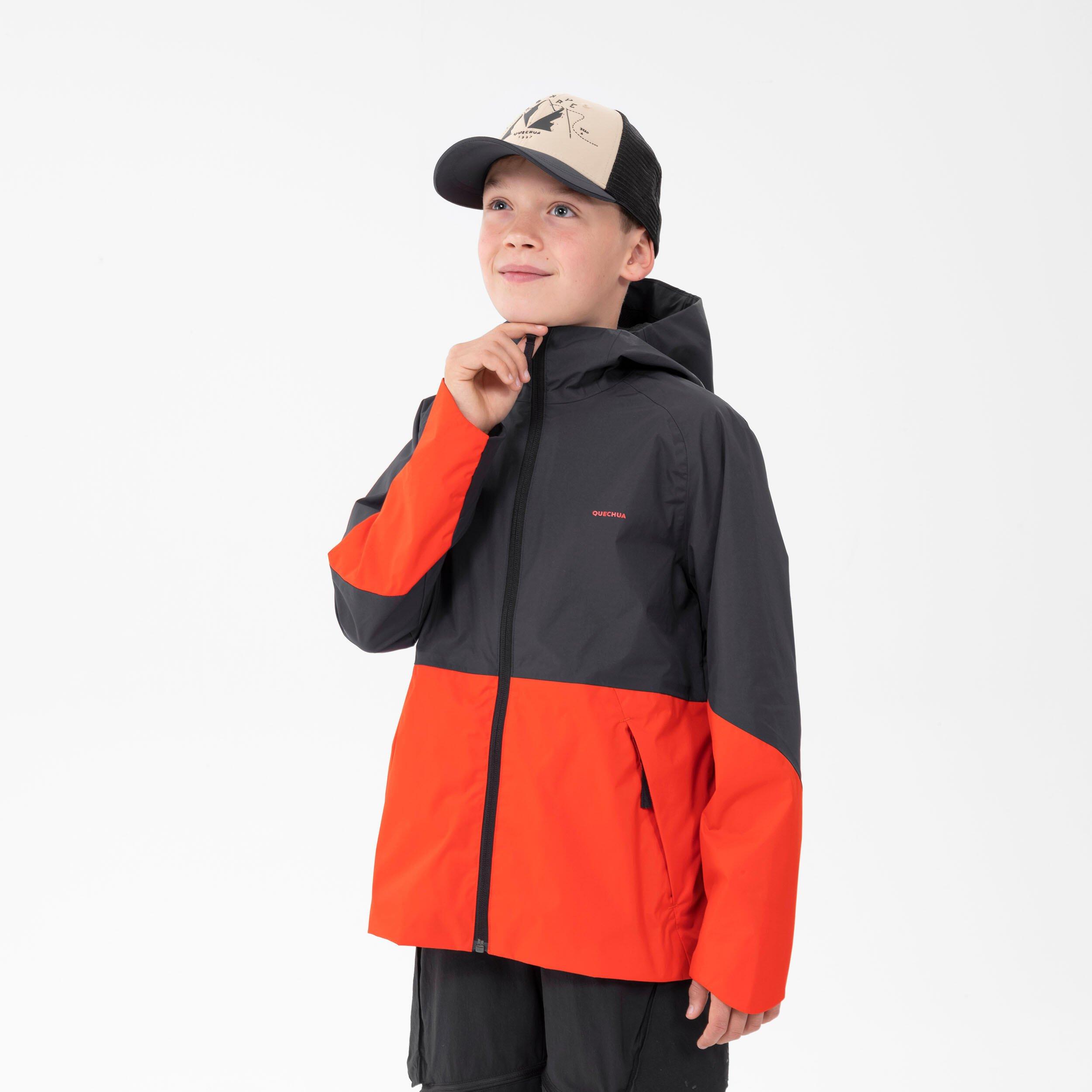 Veste imperméable de randonnée enfant MH500 KID bleue marine QUECHUA