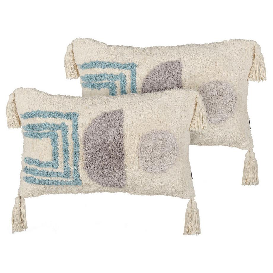Lot de 2 coussins décoratifs en Coton Boho CASSIOPE