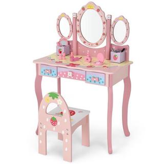 Northix  Coiffeuse pour enfant avec miroir 70 x 34 x 105 cm rose 