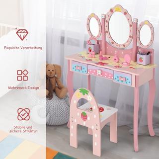 Northix  Coiffeuse pour enfant avec miroir 70 x 34 x 105 cm rose 