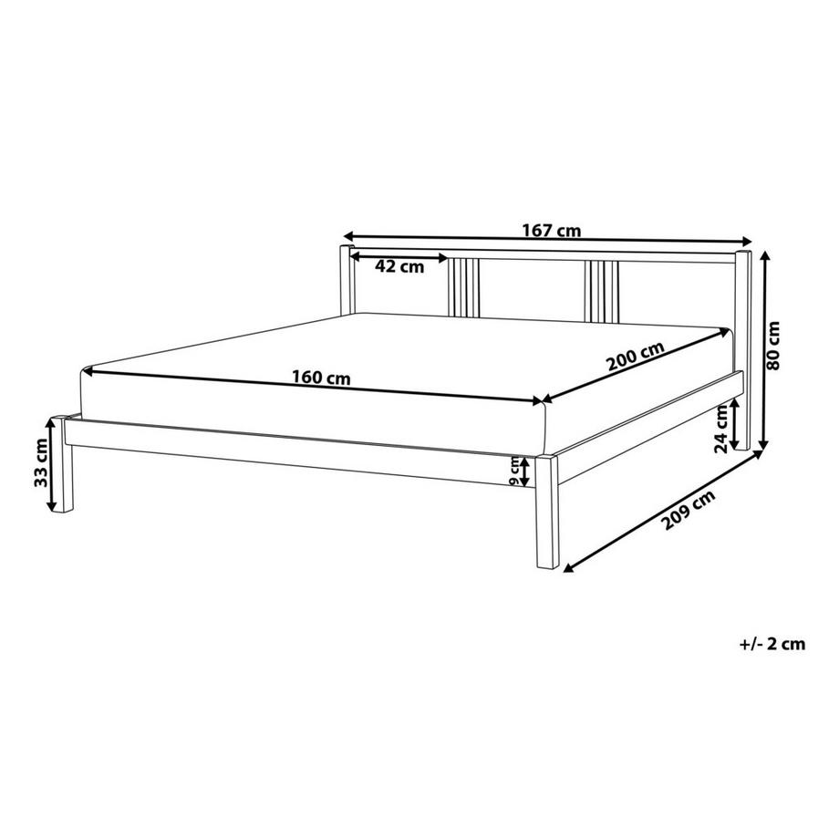 Beliani Lit à lattes en Bois de pin Traditionnel VANNES  