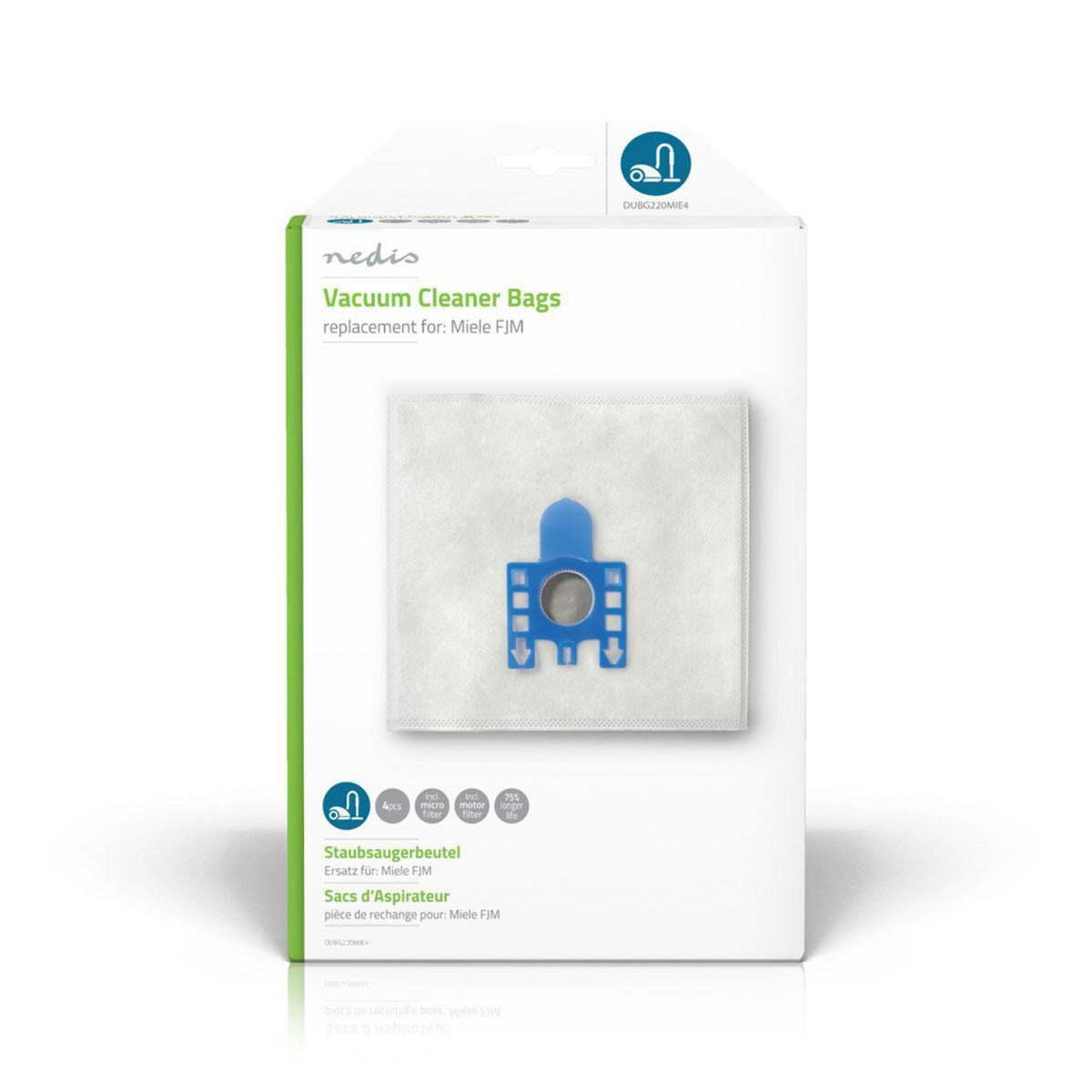 Nedis Sac d'aspirateur | 4 pcs. | Synthétique | Surtout vendu pour : Miele | Blanc  