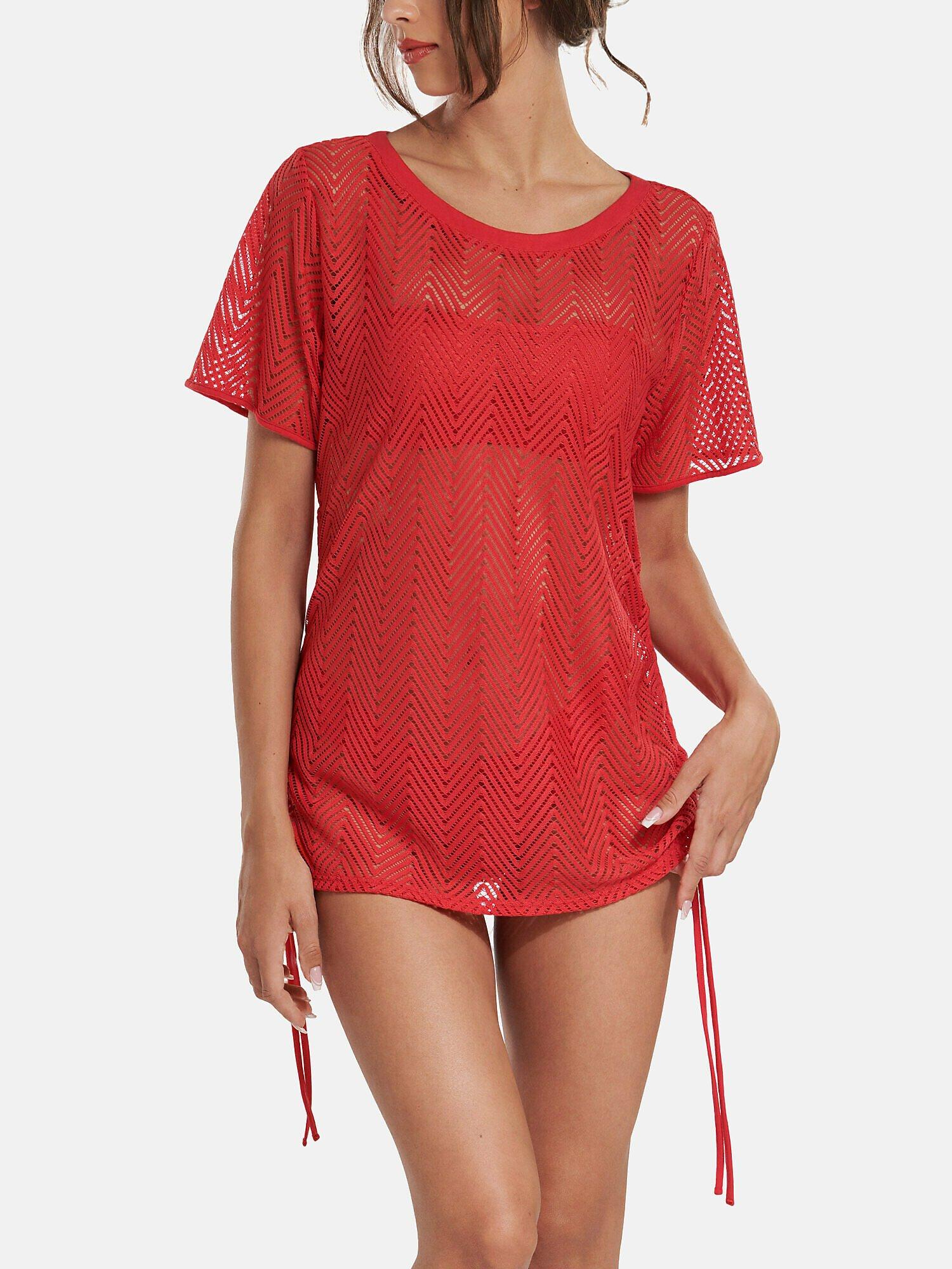 Image of Strandtunika Santorini Unisex Rot Bunt L