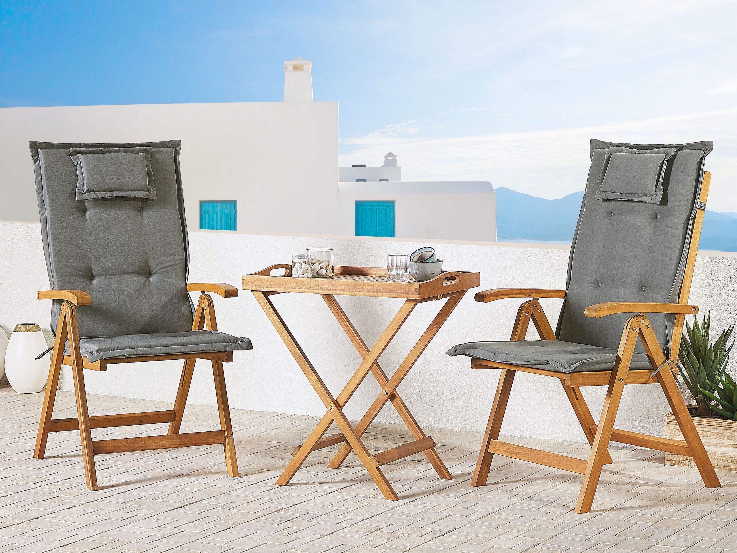 Beliani Bistro Set aus Akazienholz Klassisch JAVA  