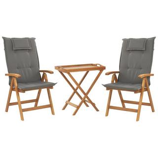 Beliani Bistro Set aus Akazienholz Klassisch JAVA  