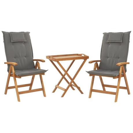 Beliani Bistro Set aus Akazienholz Klassisch JAVA  