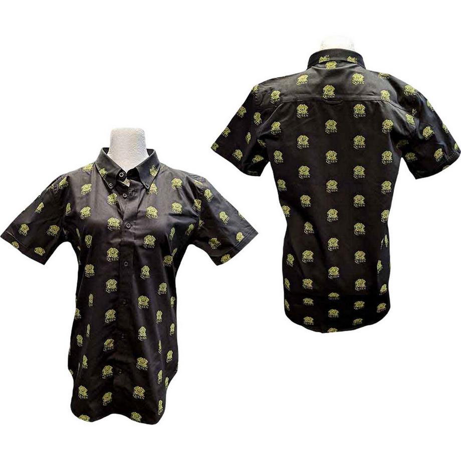 Queen Camicia Maniche Corte con Stampa Su Intera Superficie  
