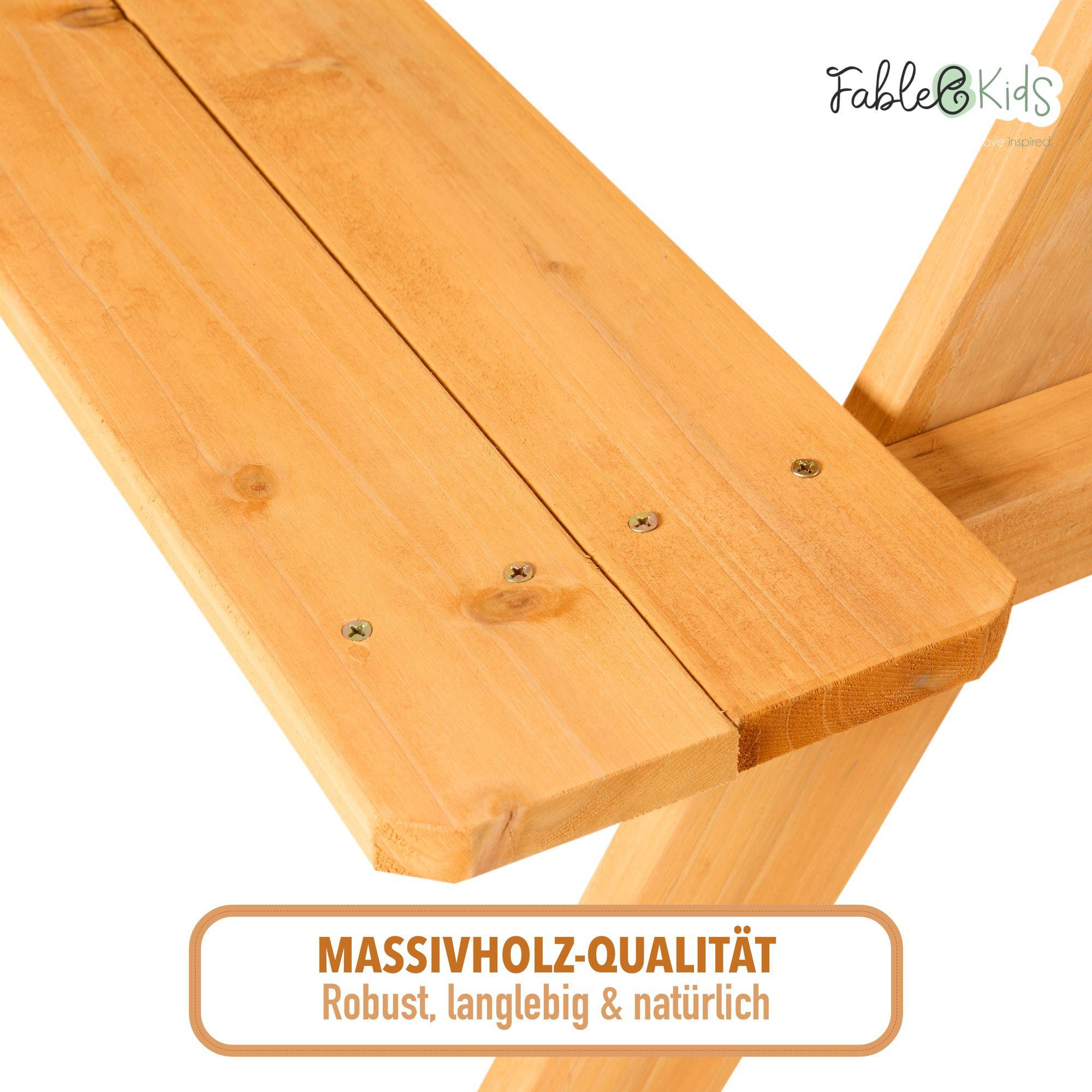 FableKids Ensemble de sièges pour enfants Table de pique-nique - Bois massif  