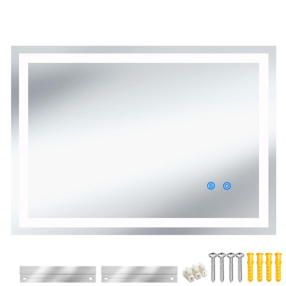 Specchio da bagno a LED rettangolare Clara Design senza cornice in 3 dimensioni