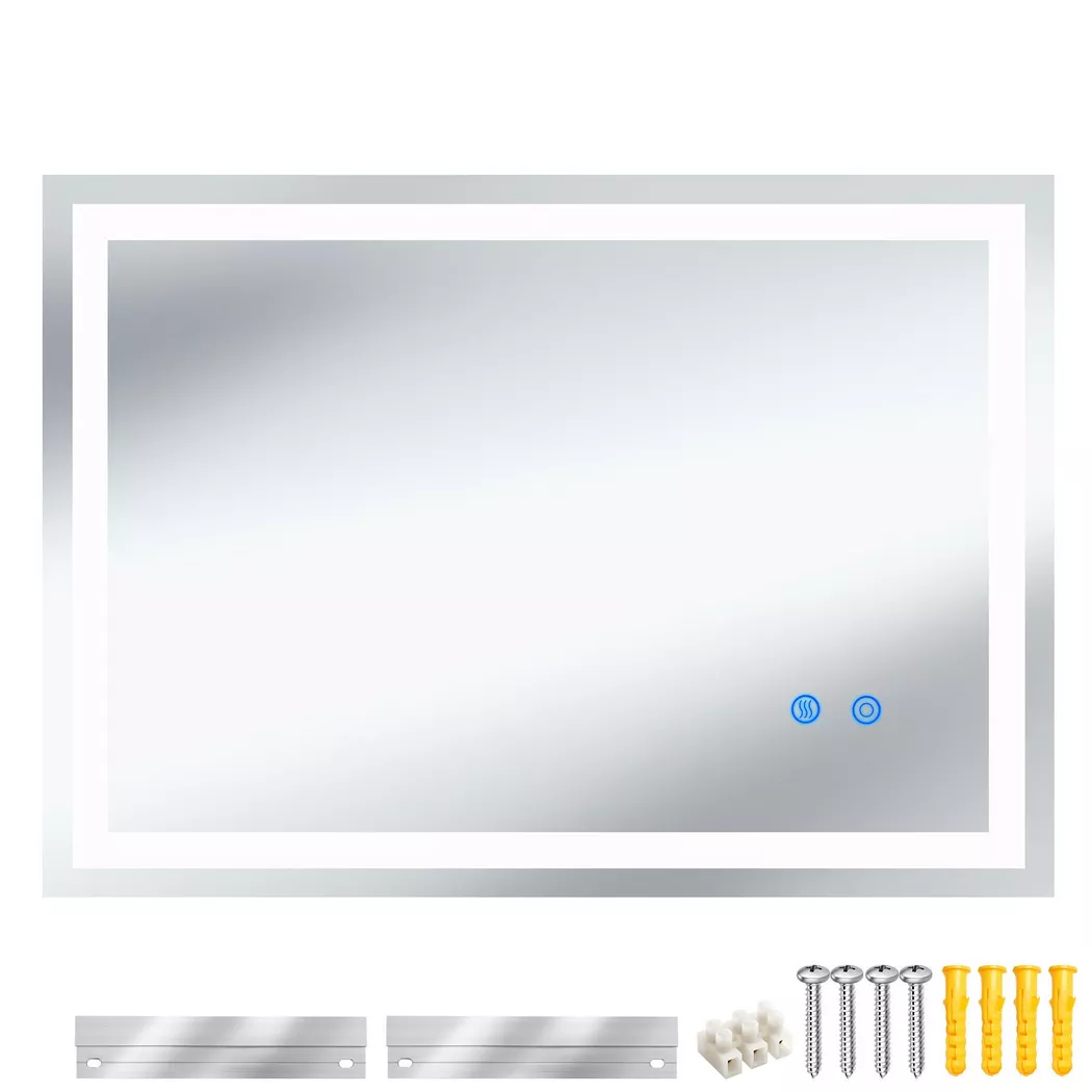 Miroir de salle bain LED commande tactile réglable 50 x 70 cm