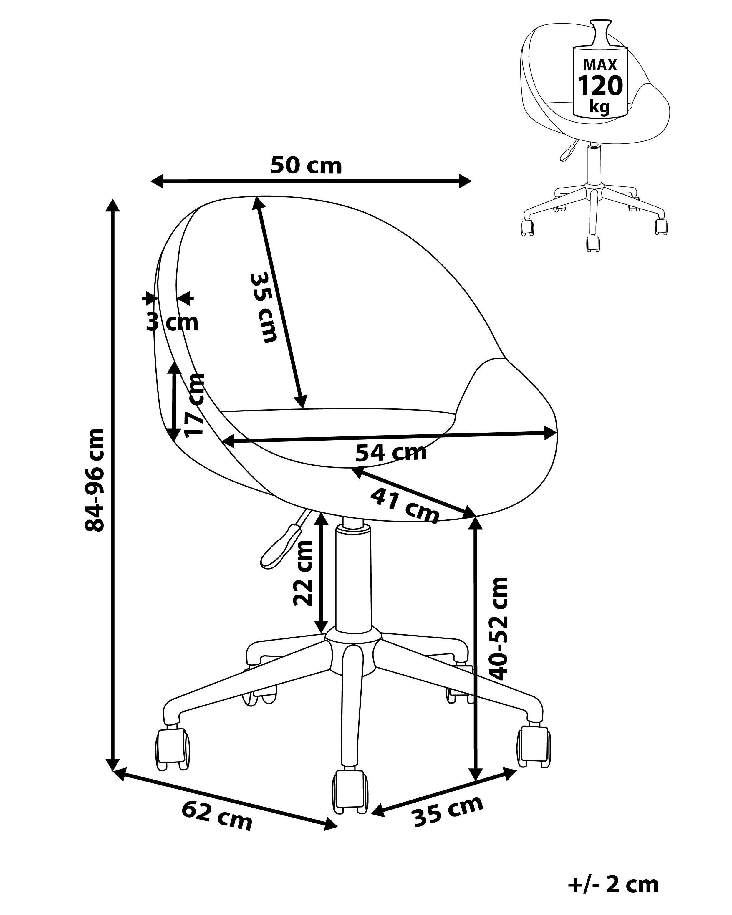 Beliani Chaise de bureau en Velours Rétro SELMA  