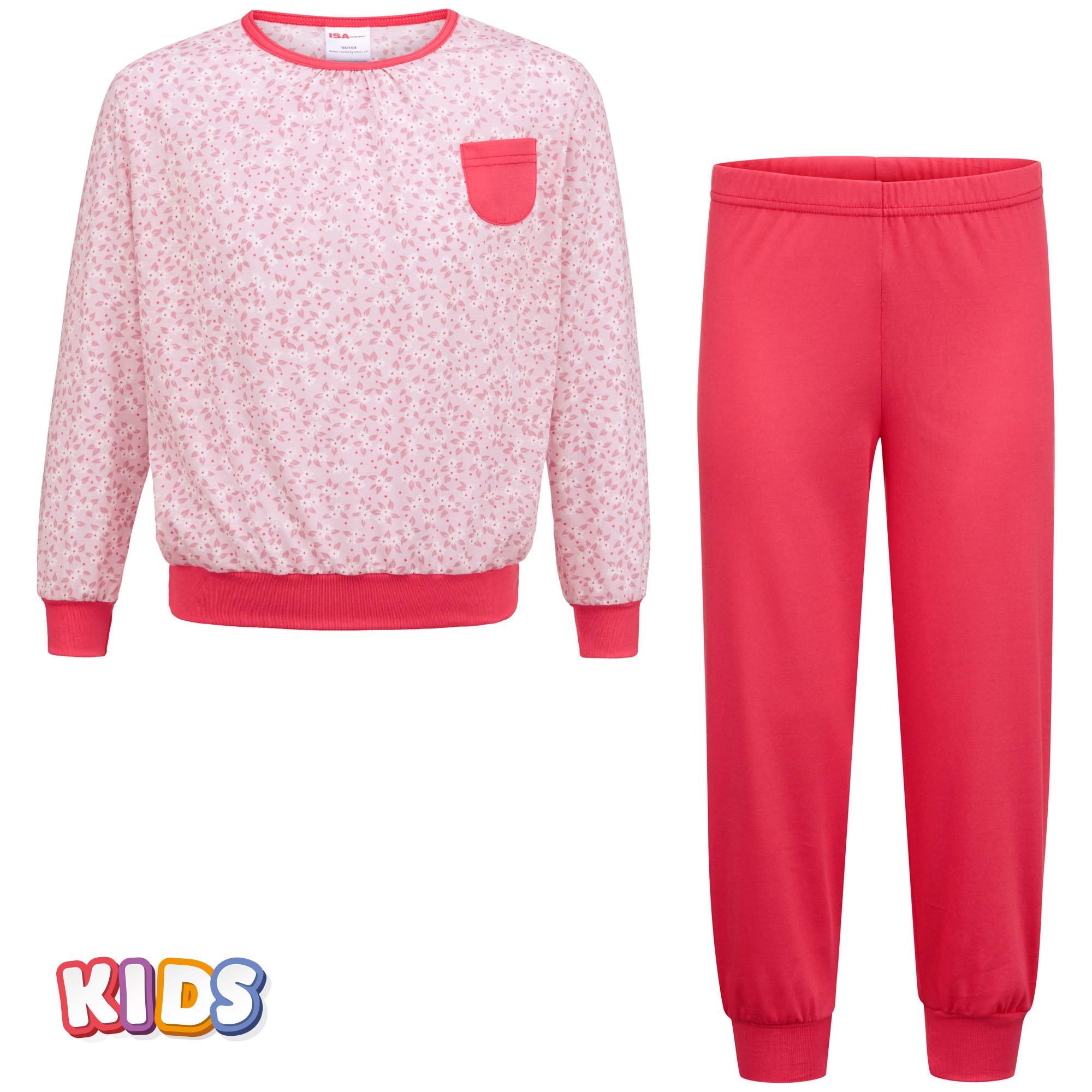 Image of Pyjama Lang Mädchen Dunkelrot 122/128