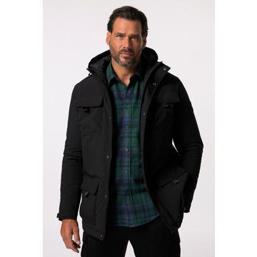 Giacca sahariana antivento per l'outdoor con cappuccio, fino alla tg. 8XL