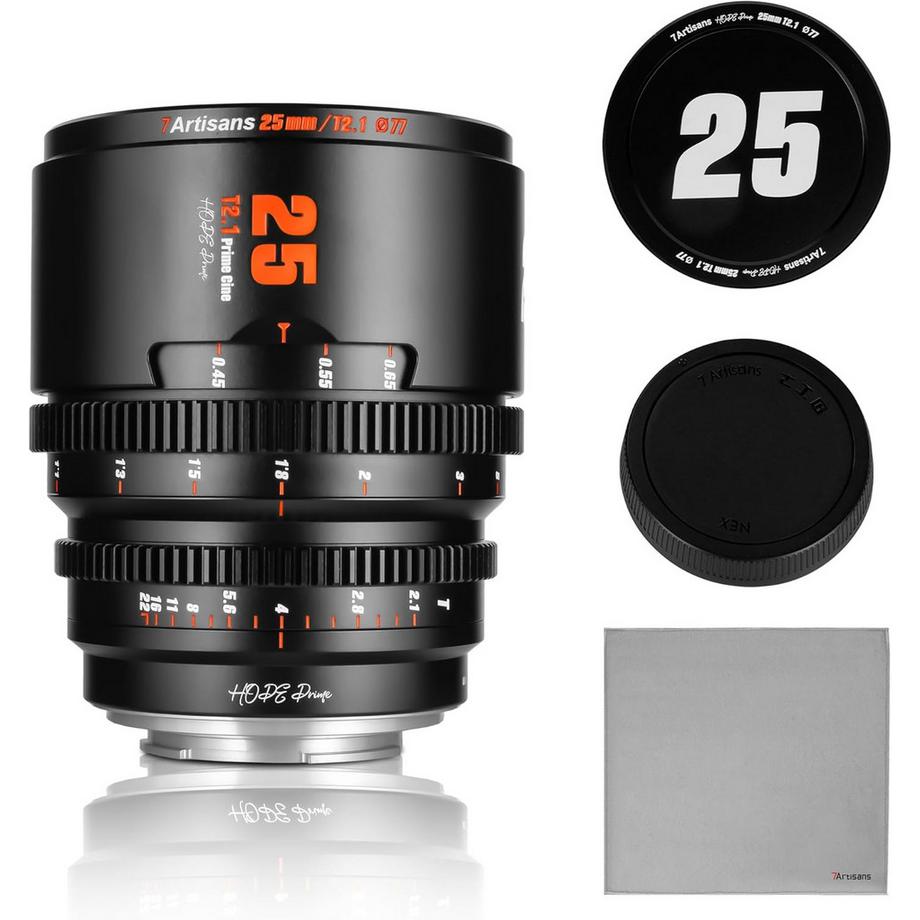 7ARTISANS  7Artisans 25mm T2.1 Prime Cine (Sony E) Noir 