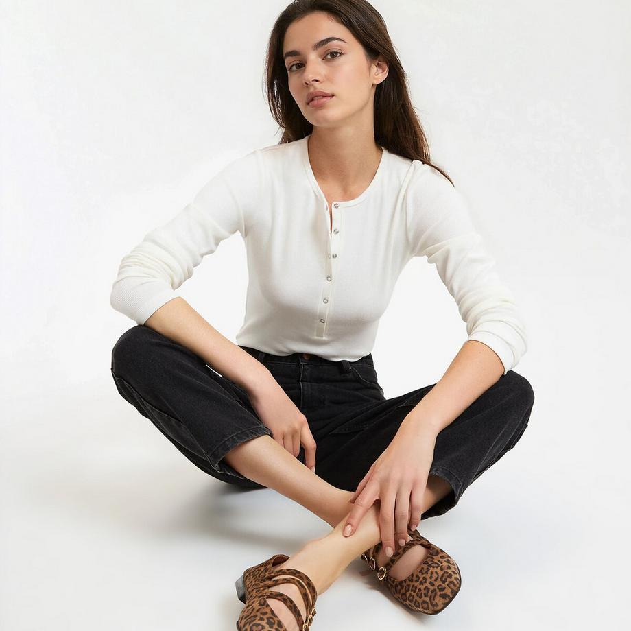 La Redoute Collections T-shirt Maniche Lunghe Henley  