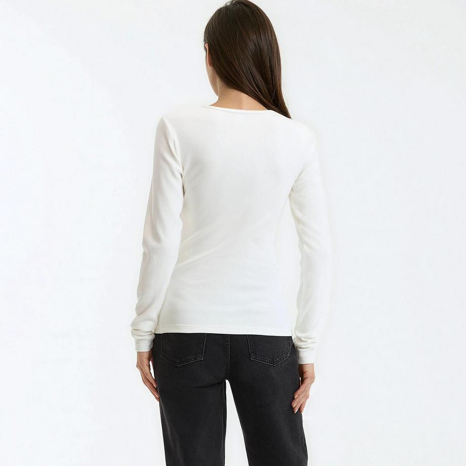 La Redoute Collections T-shirt Maniche Lunghe Henley  