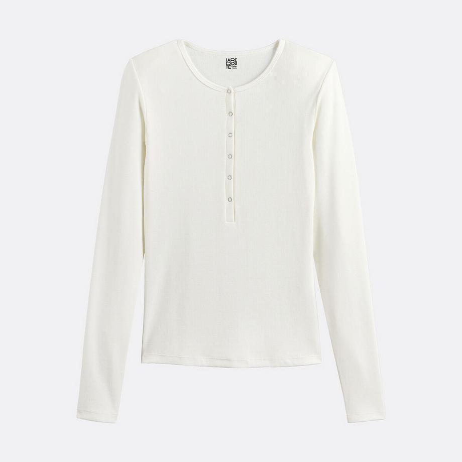 La Redoute Collections T-shirt Maniche Lunghe Henley  