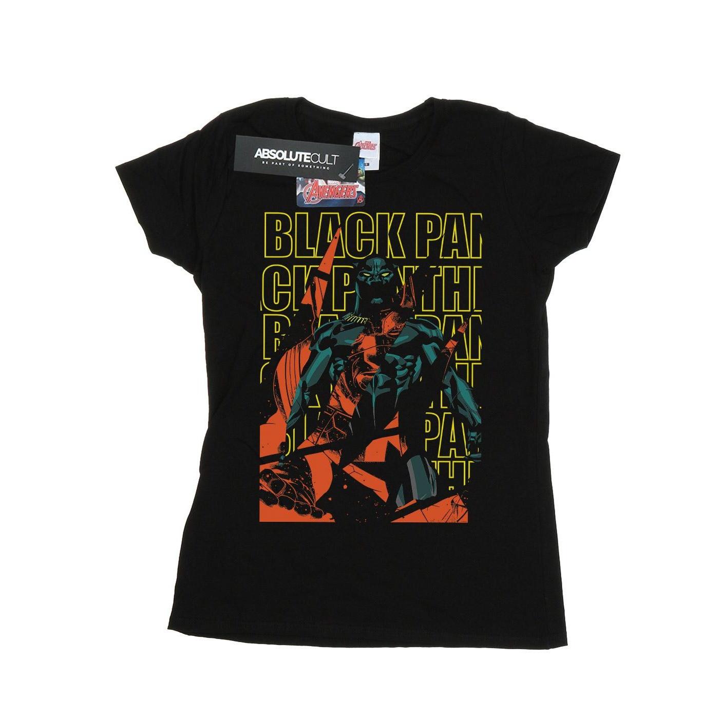 Image of Avengers Black Panther Collage Tshirt Damen Schwarz XXL