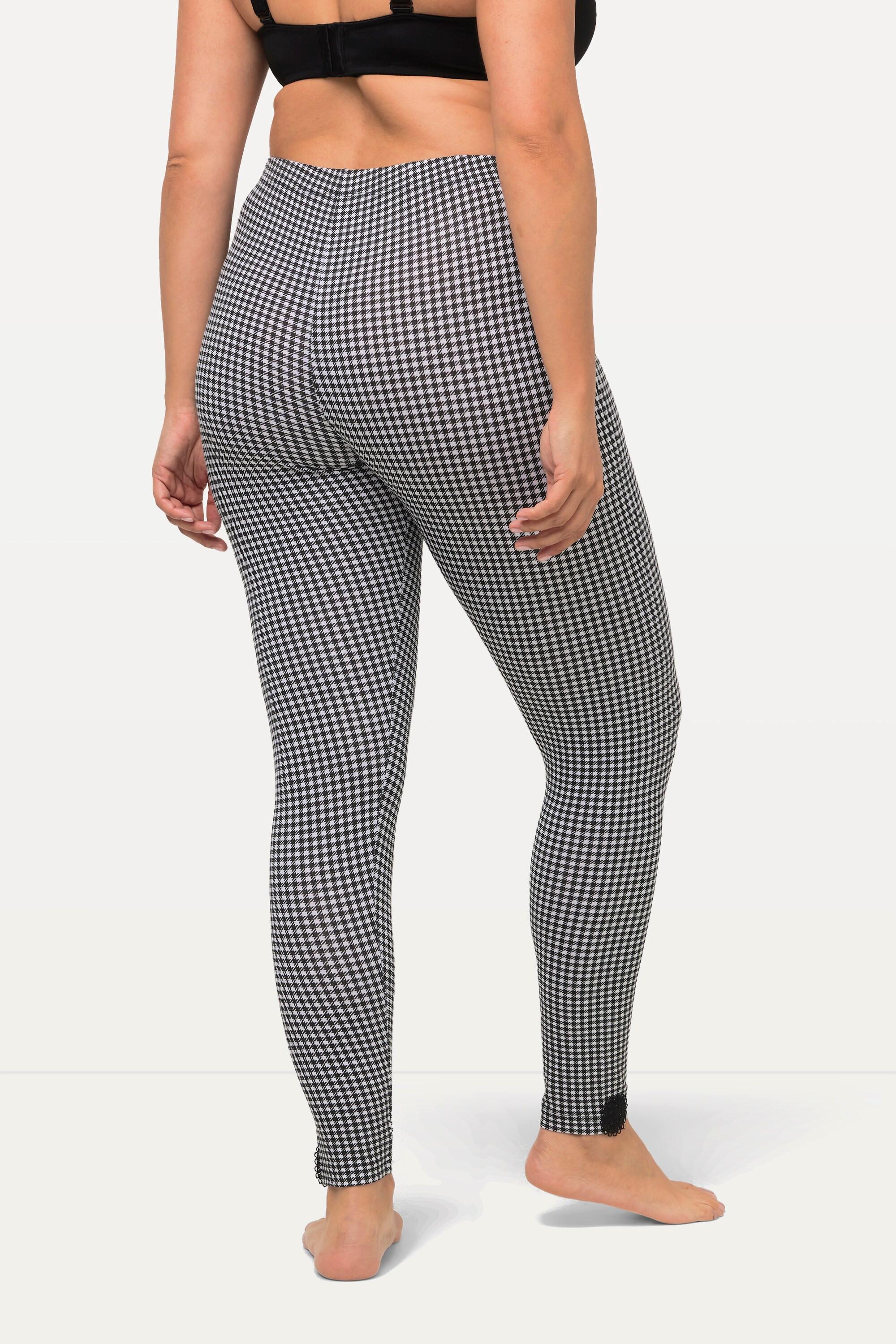 Ulla Popken  Leggings con pied-de-poule e ricami 