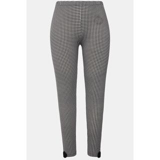 Ulla Popken  Leggings con pied-de-poule e ricami 