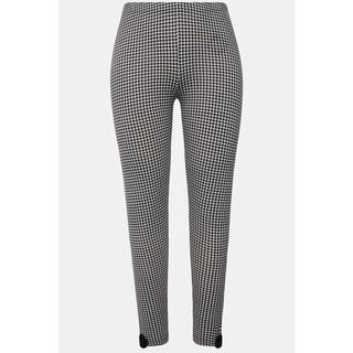 Ulla Popken  Leggings con pied-de-poule e ricami 