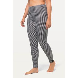 Ulla Popken  Leggings con pied-de-poule e ricami 