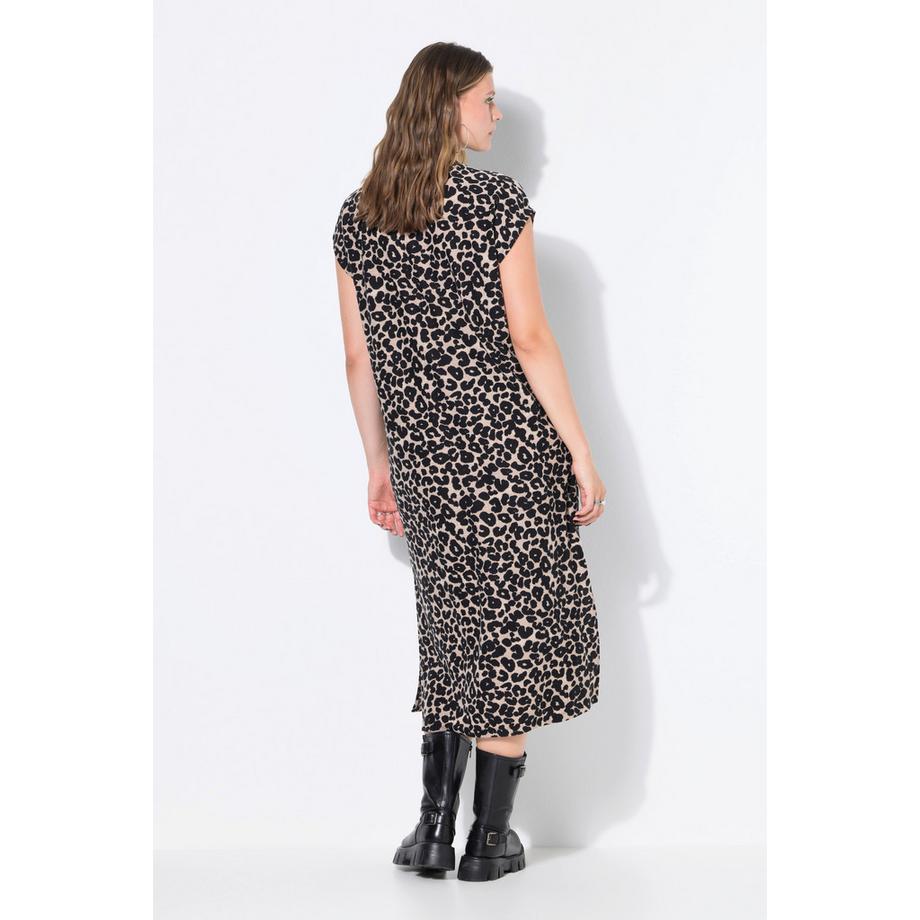 Studio Untold Abito Midi Oversize Piqué Leopardato  