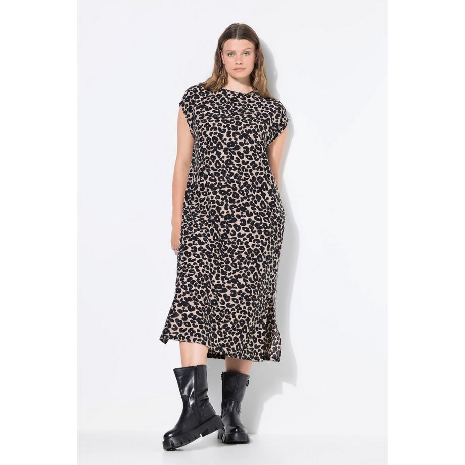 Studio Untold Abito Midi Oversize Piqué Leopardato  