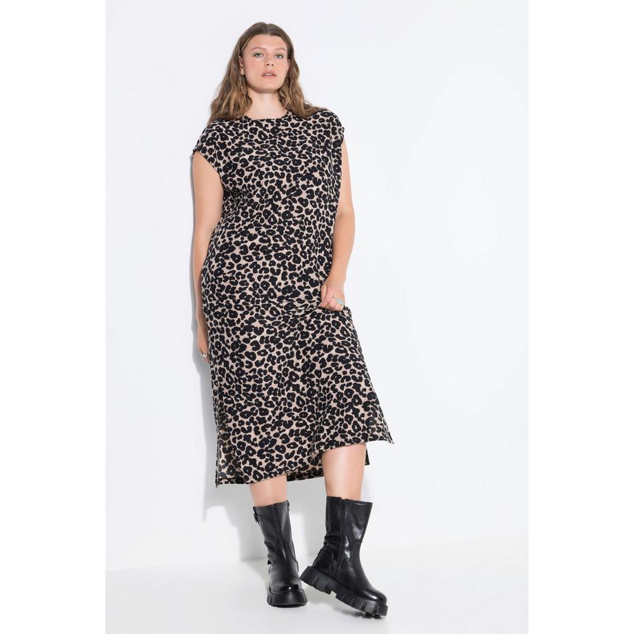 Studio Untold Abito Midi Oversize Piqué Leopardato  