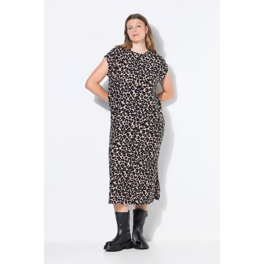 Studio Untold Abito Midi Oversize Piqué Leopardato  