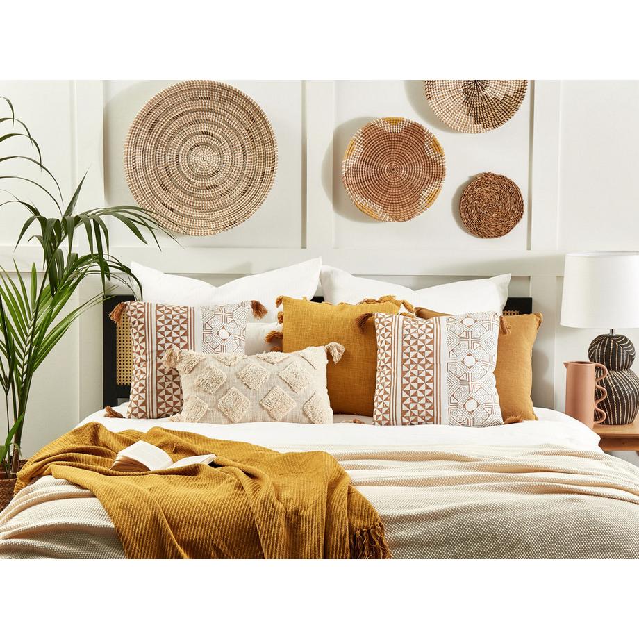 Beliani Dekokissen 2er Set aus Baumwolle Boho MALUS  