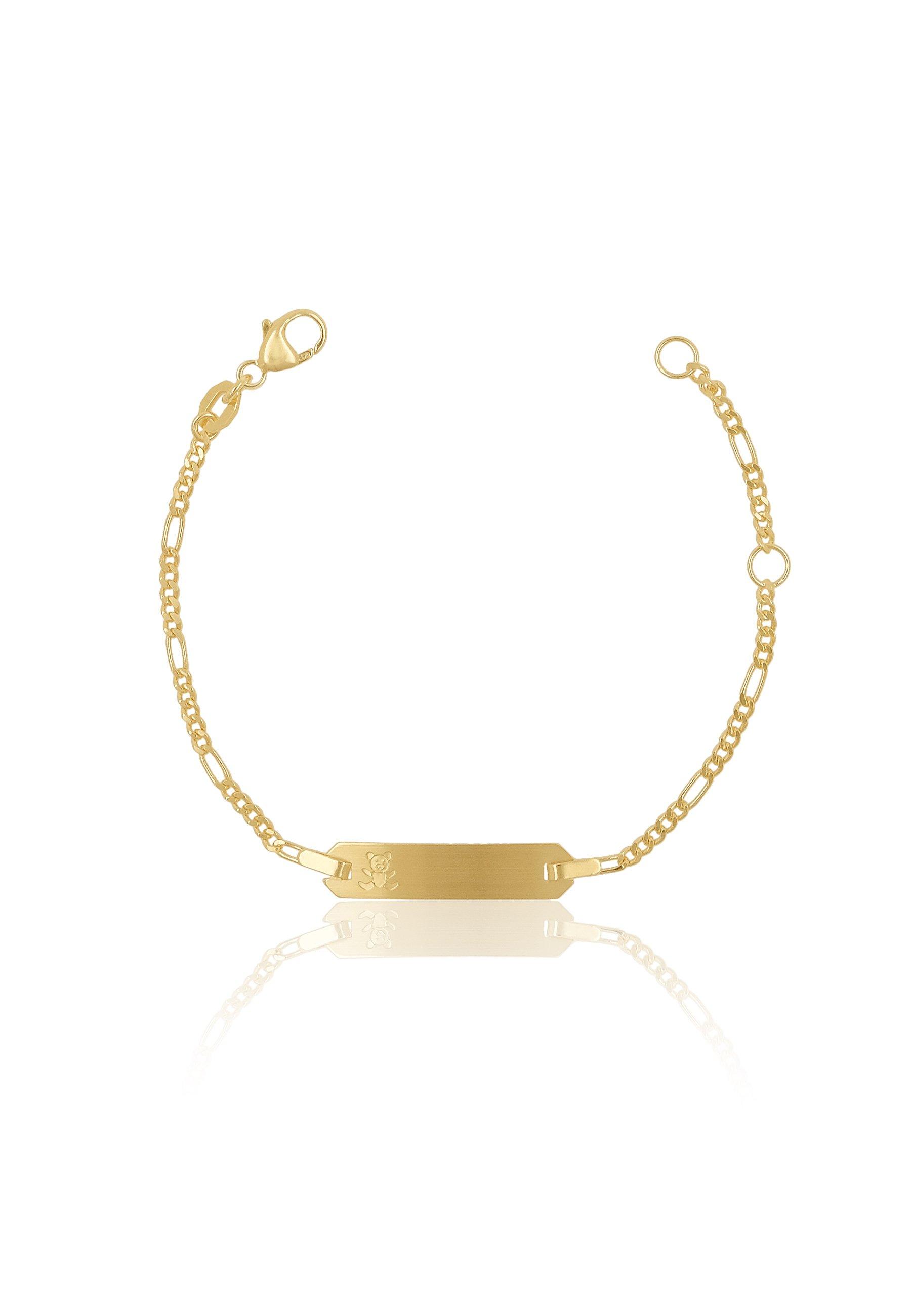 MUAU Schmuck  ID-Bracelet Figaro Bär Gelbgold 750, 1.8mm, 14cm 