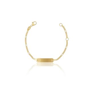 MUAU Schmuck  ID-Bracelet Figaro Bär Gelbgold 750, 1.8mm, 14cm 