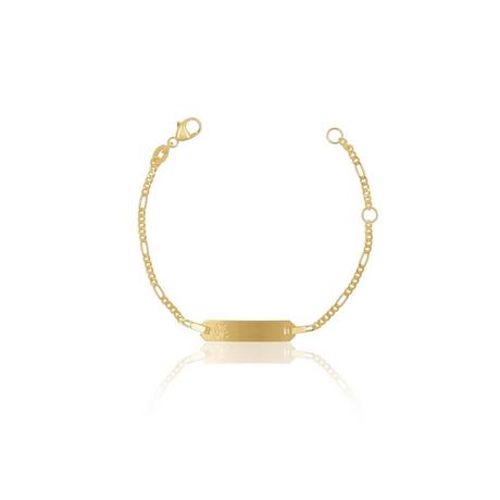 MUAU Schmuck  ID-Bracelet Figaro Bär Gelbgold 750, 1.8mm, 14cm 