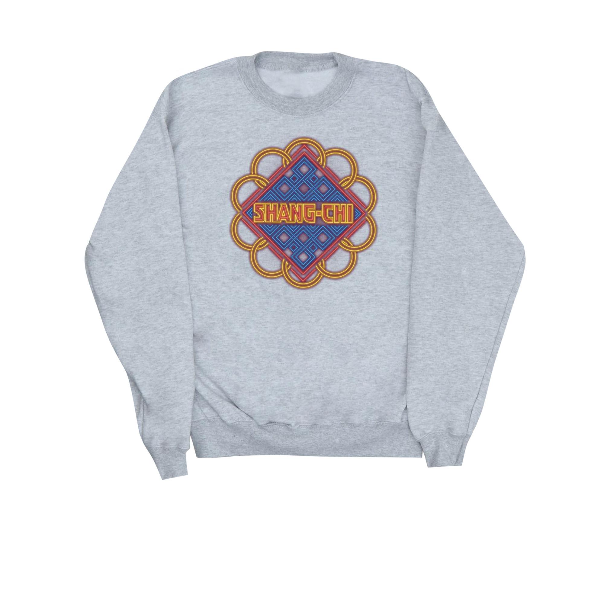 Image of Shangchi And The Legend Of The Ten Rings Neon Ring Logo Sweatshirt Damen Grau XXL