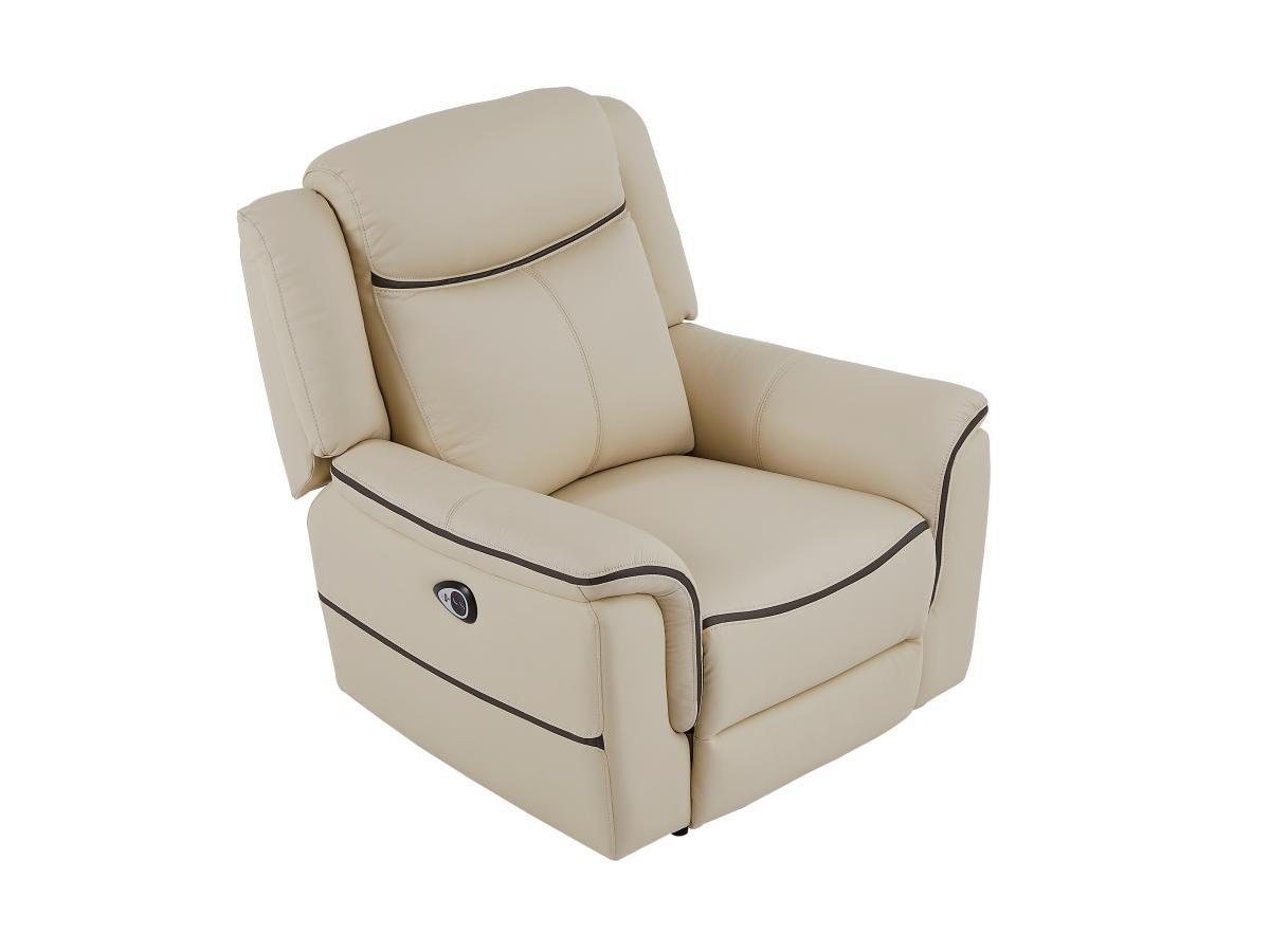 Vente-unique Relaxsessel elektrisch - Leder - Beige - ADELIO  