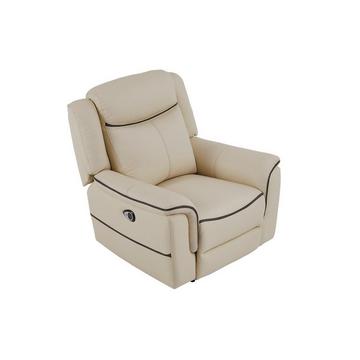 Relaxsessel elektrisch - Leder - Beige - ADELIO