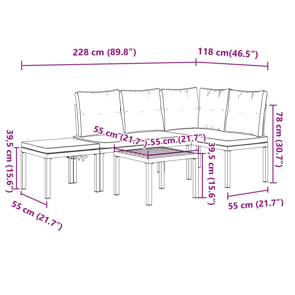 VidaXL set panca Acciaio  