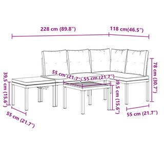 VidaXL set panca Acciaio  