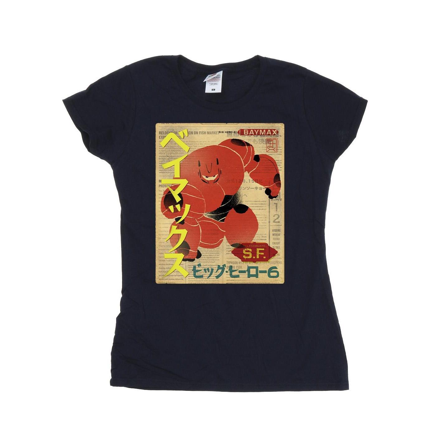 Image of Big Hero 6 Baymax Baymax Newspaper Tshirt Damen Marine S