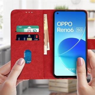 Avizar  Étui Folio Oppo Reno 6 5G Rouge 